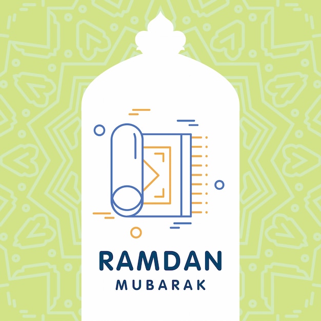 Ramadan Kareem Vector Greeting Card Background