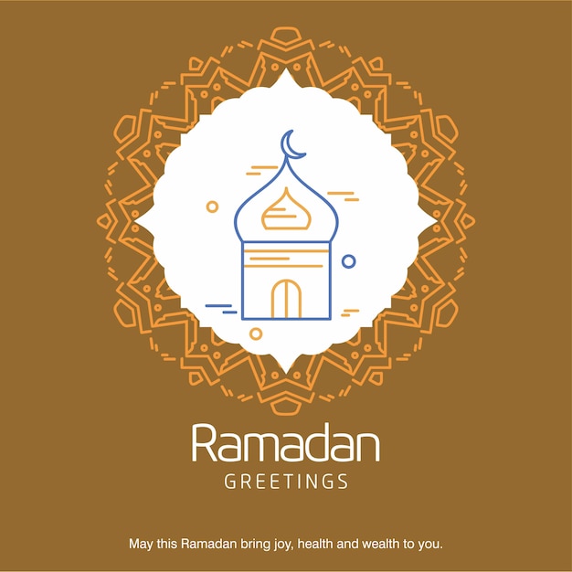 Ramadan Kareem Vector Greeting Card Background