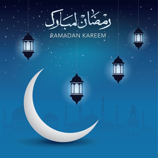 Ramadan Kareem vector illustratie posterontwerp Islamitische heilige maand wenskaart