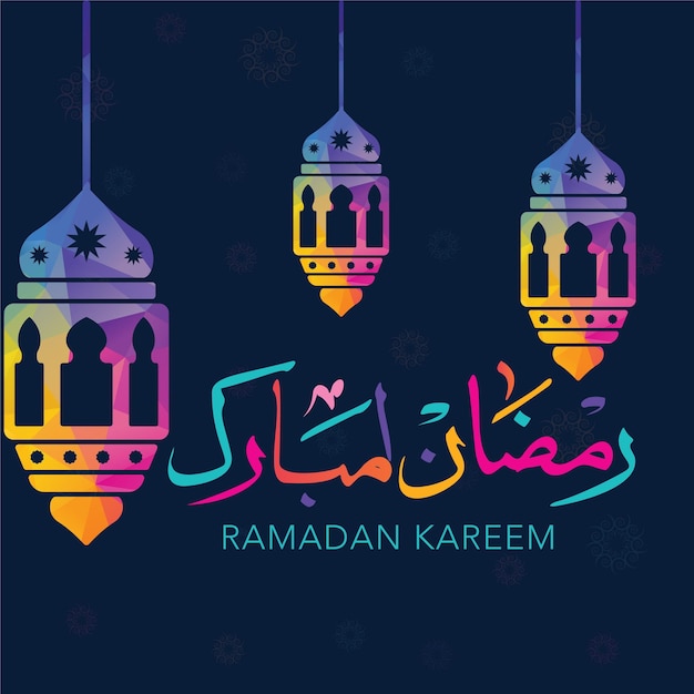 Ramadan Kareem vector illustration poster design Islamic Holy month greeting card