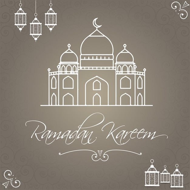 Vector ramadan kareem vector illustration ramadan kareem greeting card with arabic arabesque pattern