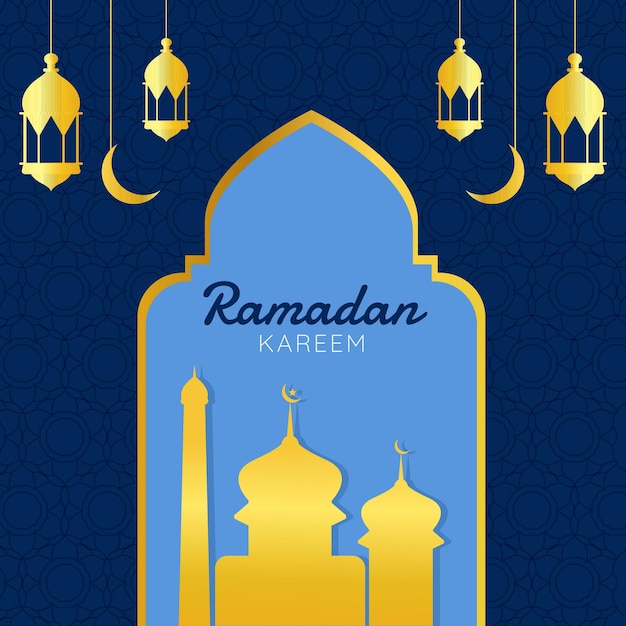 Ramadan kareem vector sjabloon. Geschikt voor sociale media, spandoek of poster