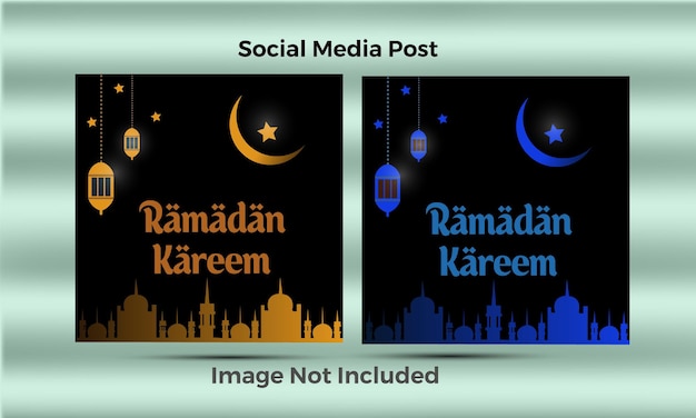 Ramadan kareem vector social media post