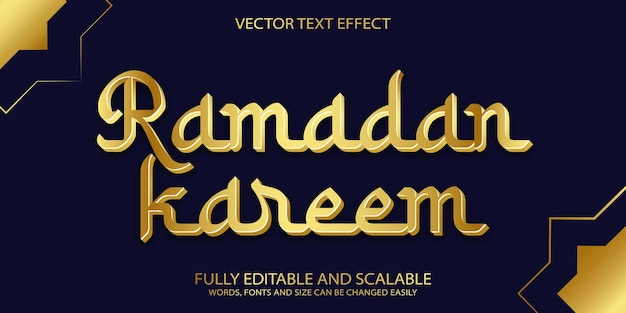 Ramadan kareem vector teksteffect