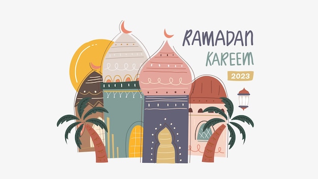 Ramadan kareem vectorillustratie voor islamitische wenskaart poster