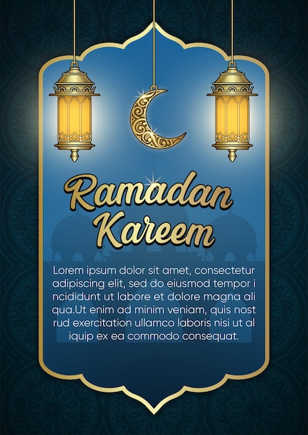 Vector ramadan kareem versierd met gouden ornamenten