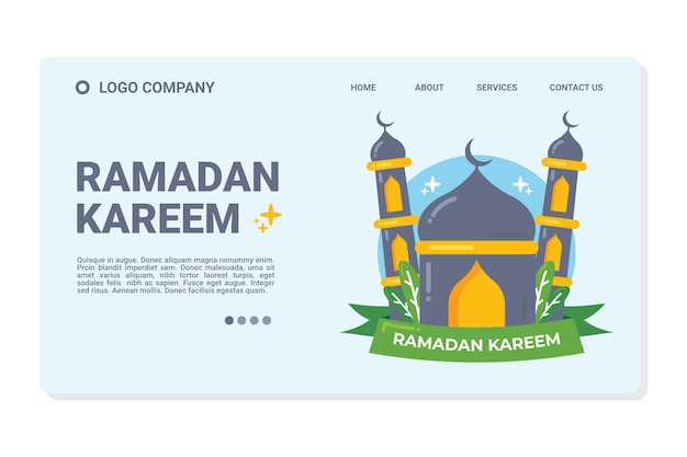 Modello web e pagina di destinazione di ramadan kareem