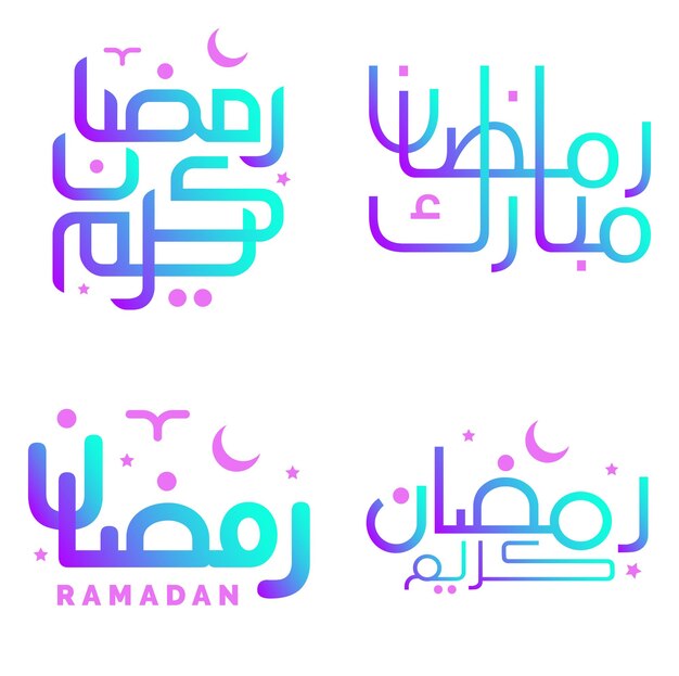 Vector ramadan kareem-wensen met gradiënt arabisch kalligrafie vectorontwerp