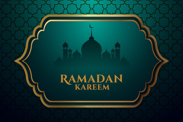 Ramadan kareem wenskaart met hangende lampen en arabesk patroon