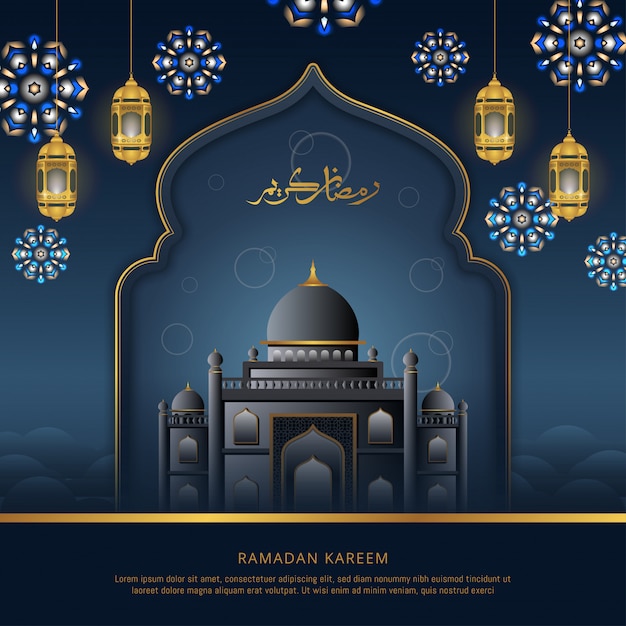 Vector ramadan kareem wenskaart ontwerp