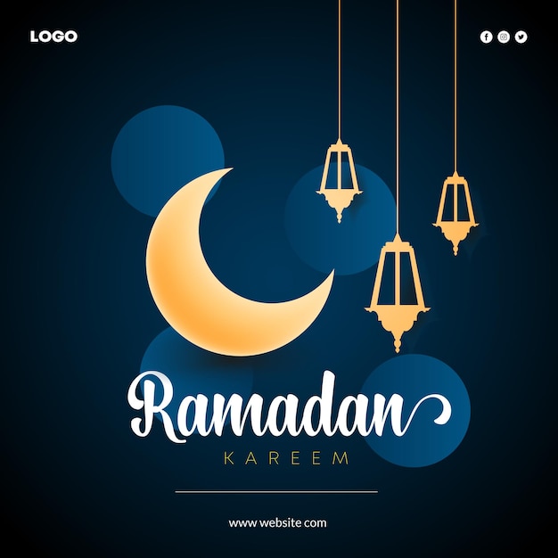 Ramadan Kareem wenskaart social media post ontwerp