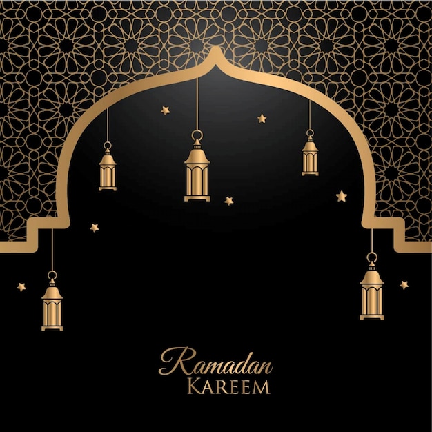 Ramadan Kareem-wenskaartontwerp met lantaarn