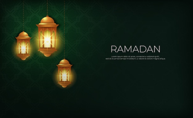 Ramadan kareem with lights gold