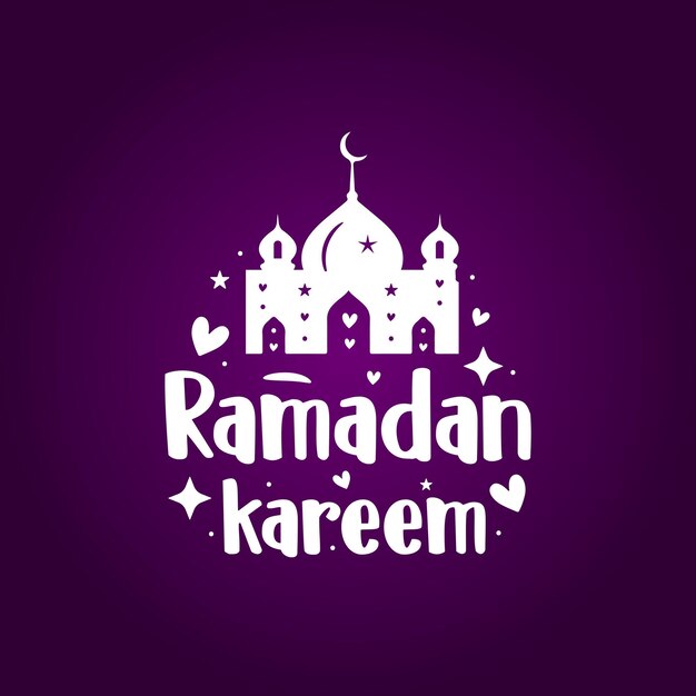 Ramadan kareem con scritte islamiche della moschea