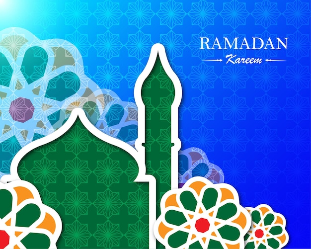 Ramadan kareem with paper style