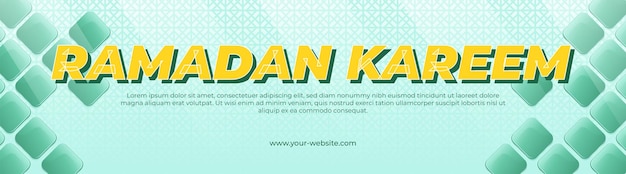 Vettore ramadan kareem con motivo e design banner sfumato