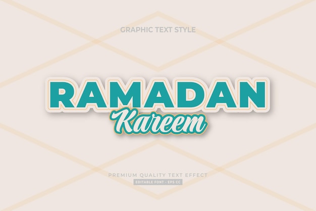 Ramadan Kareem zacht turquoise teksteffect