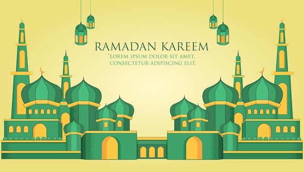 Vector ramadan karem background with beautiful mosque vector