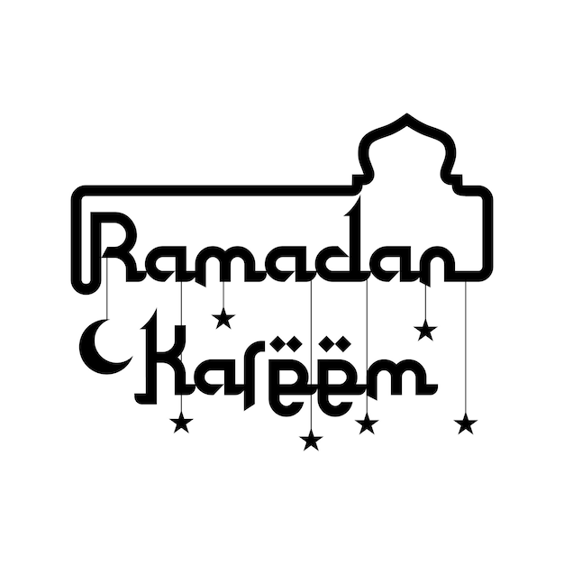 Ramadan karem tekst groet logo