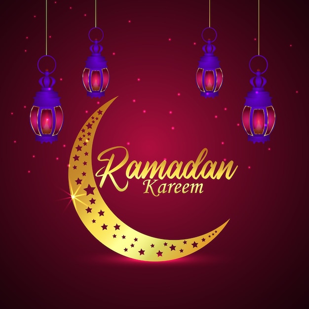 Ramadan karem vectorillustratie met Arabische lantaarn en background