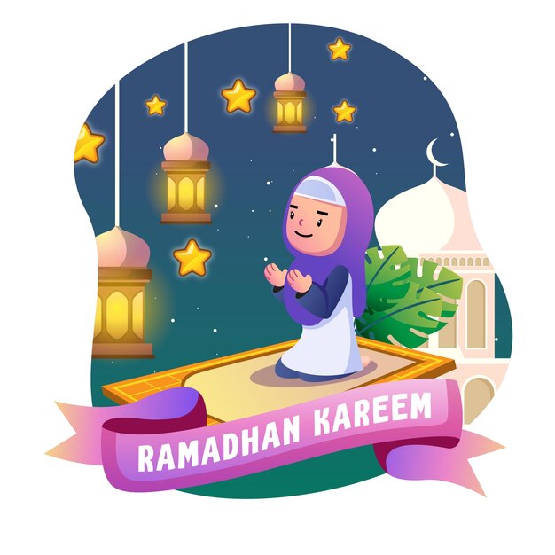 Vector ramadan kids illustration