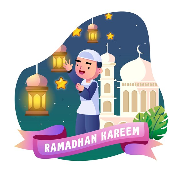 Vector ramadan kids illustration