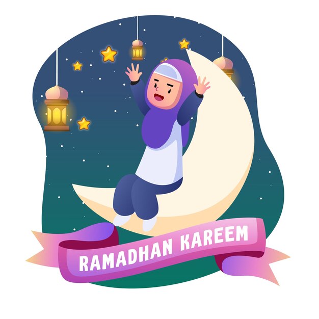 Vector ramadan kids illustration