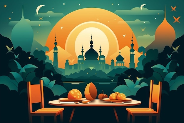 Vector ramadan kurah fesh in tasteful style