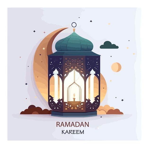 Vector ramadan lantaarn op islamitische ontwerp illustratie achtergrond