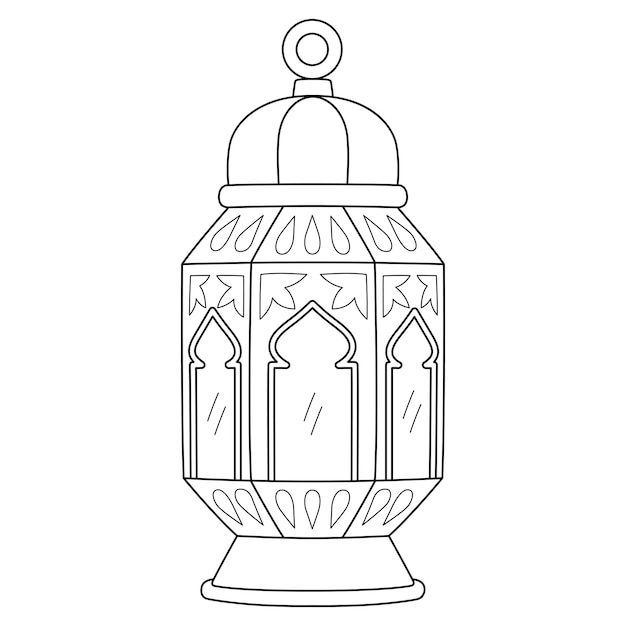 Ramadan Lantern Isolated Coloring Page for Kids