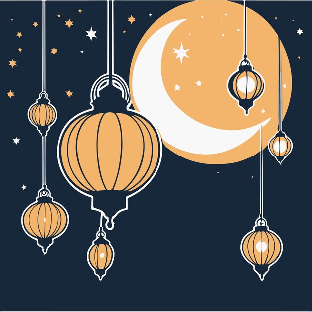 Vector ramadan lantern vector illustration