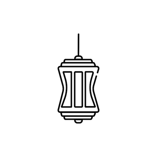 Ramadan lanterns line icon