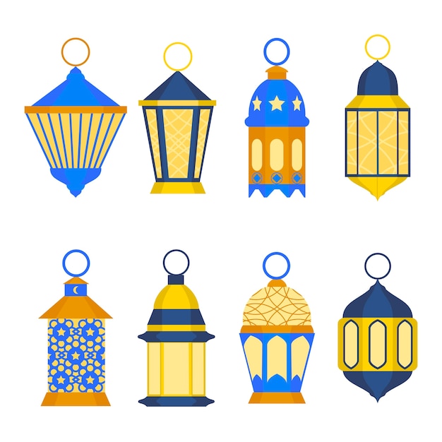 Ramadan Lanterns Set. Eastern Religious Tradition.