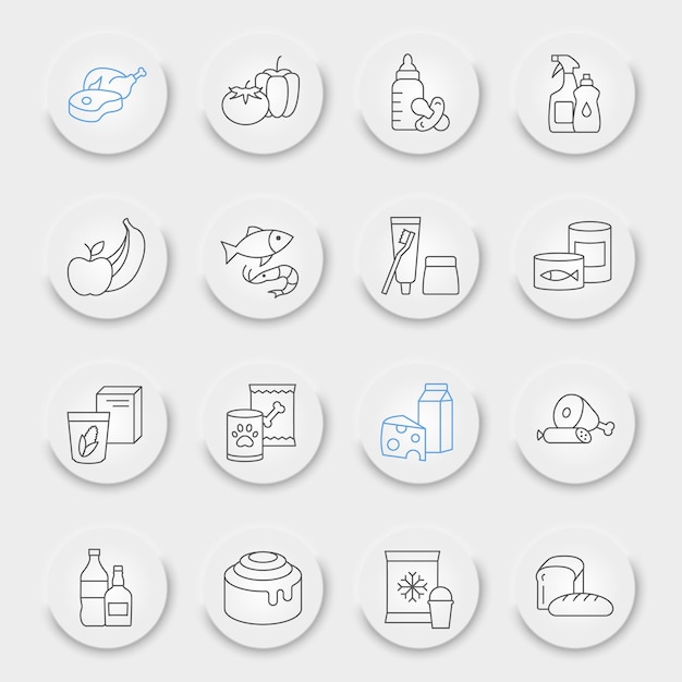 Ramadan line icon set