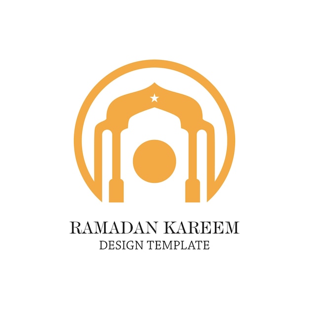 Ramadan logo design simple concept Premium Vector