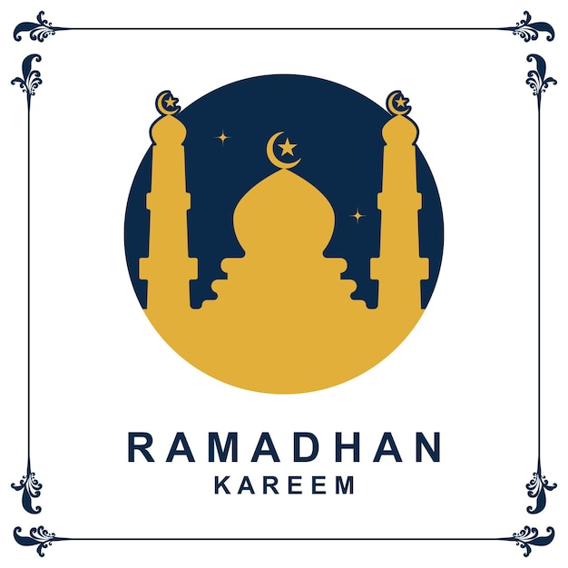 Ramadan logo vector ramadan flyer image with template illustration