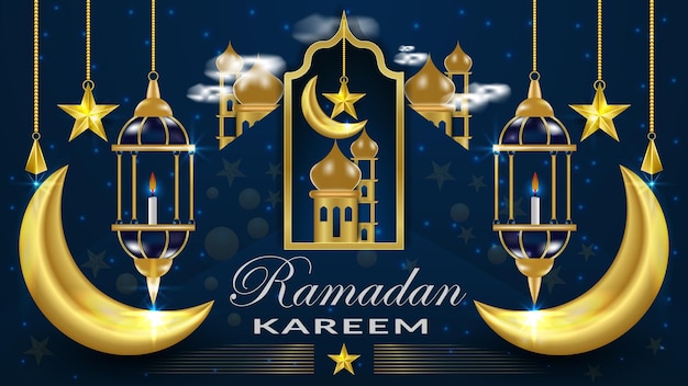 Ramadan luxe en gouden achtergrondontwerp