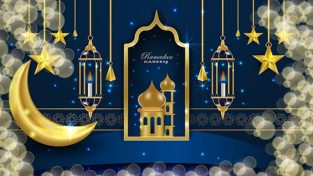 Ramadan luxurious and golden background design