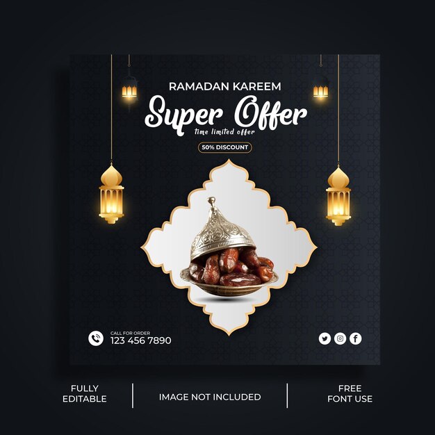 Ramadan Luxury superaanbieding social media post-ontwerpsjabloon