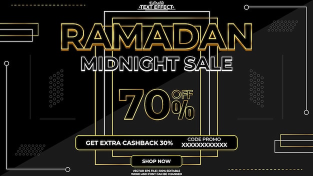 Bandiera di vendita di mezzanotte ramadan