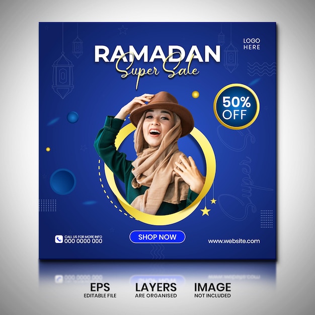 Ramadan mode verkoop banner post ontwerp
