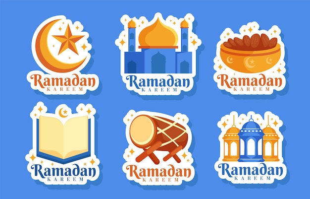 Ramadan month sticker flat