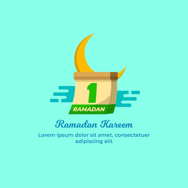 Ramadan moslim cartoon begroeting sjabloon