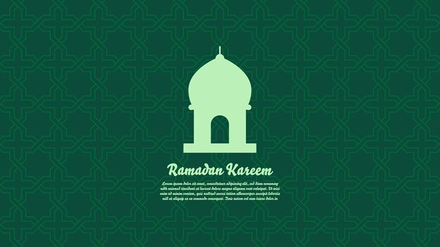 Motivo di sfondo verde della moschea ramadan