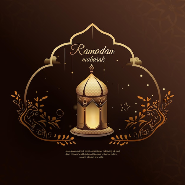 Ramadan mubarak 3d vector square template for social media and instagram post
