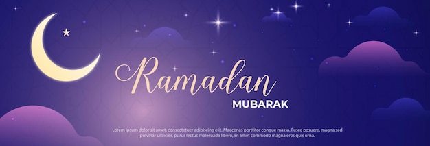 Vettore banner ramadan mubarak