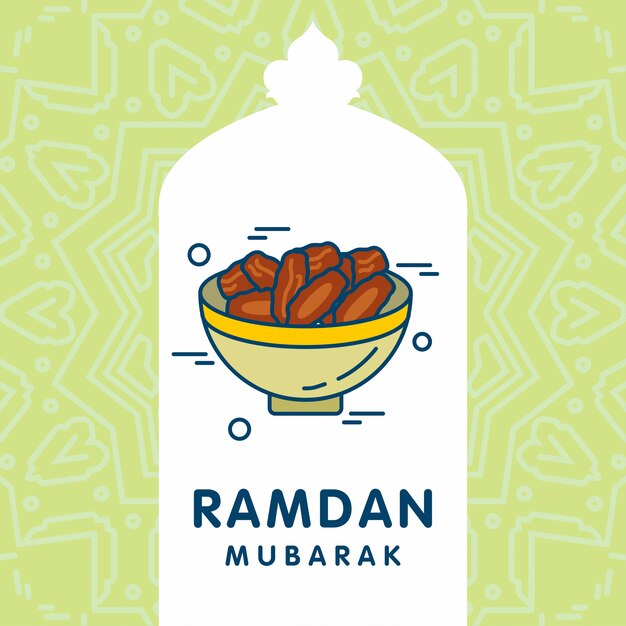 Vettore ramadan mubarak date template