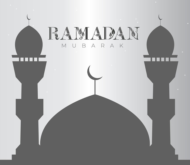 Ramadan mubarak design with a beautiful vector mosque islamic event