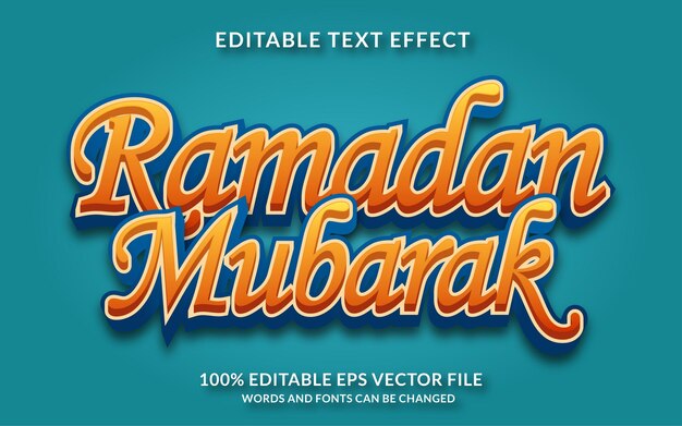 Effetto di testo modificabile ramadan mubarak