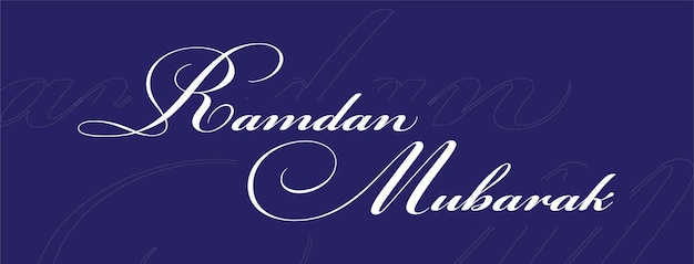 Vector ramadan mubarak in english calligraphy style